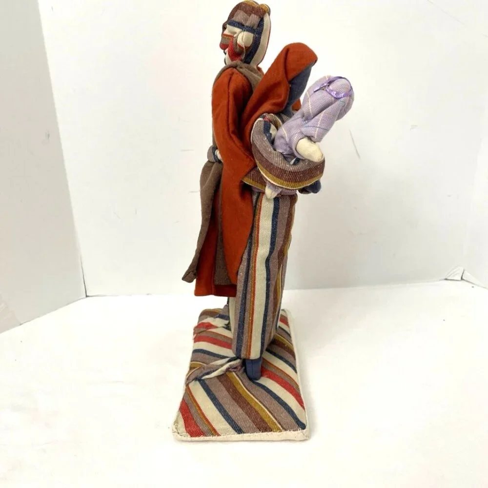 Handmade Fabric Nativity Folk Art Mary Joseph Jesus‎ Christmas Holiday